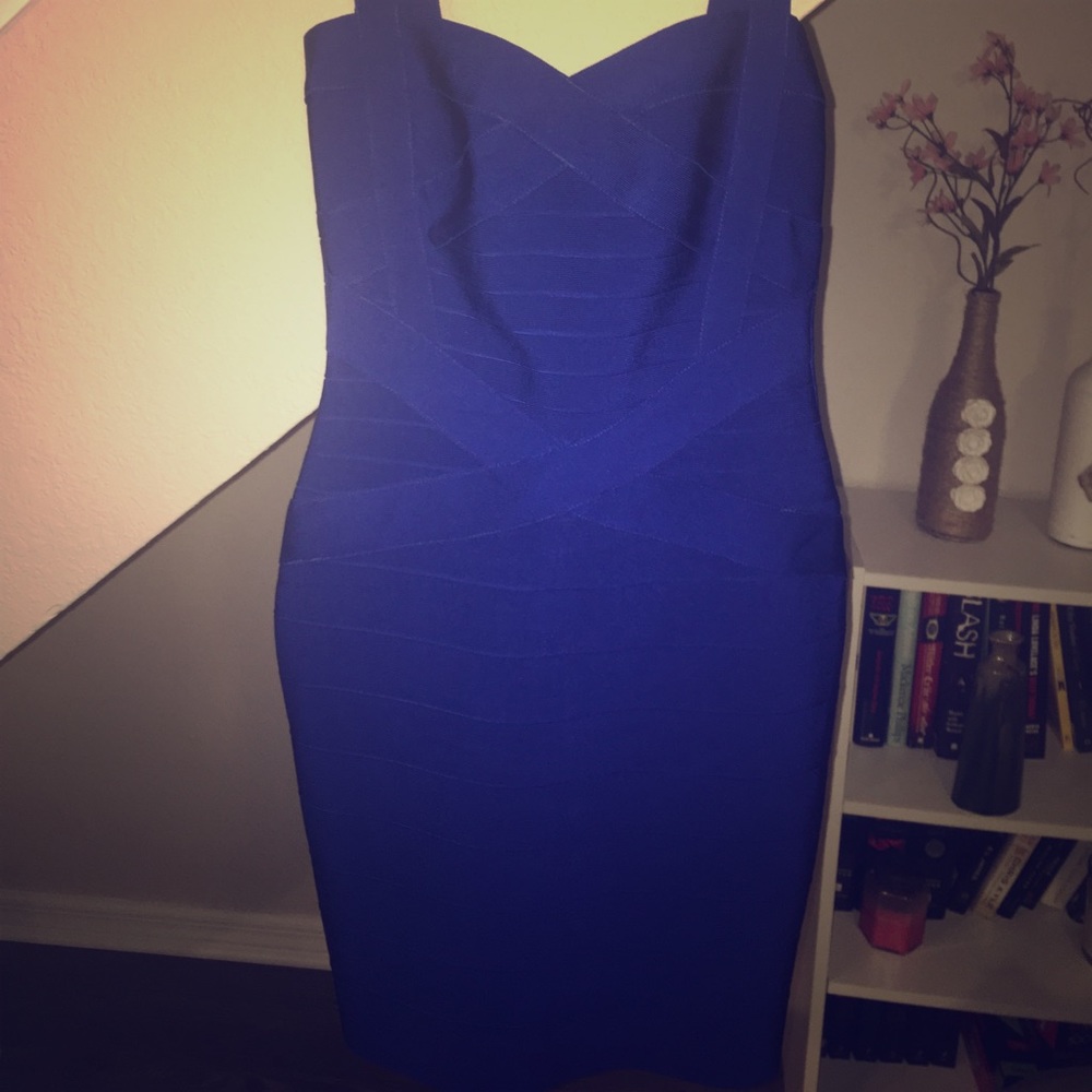 Royal blue strappy bodycon dress. NWOT